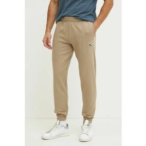 Puma pantaloni de trening din bumbac culoarea bej, uni, 676816 imagine