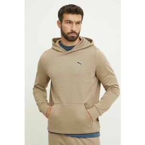 Puma hanorac de bumbac BETTER ESSENTIALS barbati, culoarea bej, cu glugă, neted, 676814 imagine