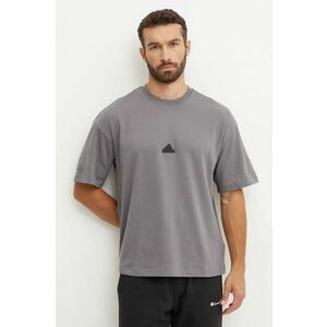 adidas tricou City Escape barbati, culoarea gri, cu imprimeu, JE3955 imagine