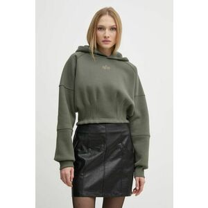 Alpha Industries bluza femei, culoarea verde, cu glugă, cu imprimeu, 148041 imagine