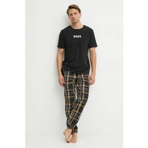 BOSS pijamale de bumbac culoarea negru, cu imprimeu, 50527524 imagine