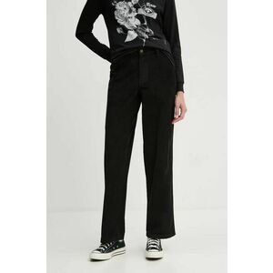 Dickies pantaloni de catifea cord CORDUROY CARPENTER culoarea negru, drept, high waist, DK0A863Z imagine