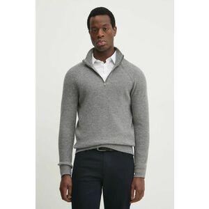 Hackett London pulover de lână bărbați, culoarea gri, light, cu guler, HM703243 imagine