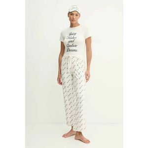 Juicy Couture pijama JUICY WISHES SHORTSLEEVE PYJAMA SET femei, culoarea bej, JCLPJ125663 imagine