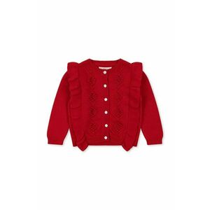 Konges Sløjd cardigan de lână pentru copii FIOL FRILL CARDIGAN culoarea roșu, KS101519 imagine