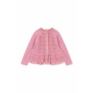 Konges Sløjd cardigan copii CABBY FRILL CARDIGAN culoarea roz, KS101445 imagine