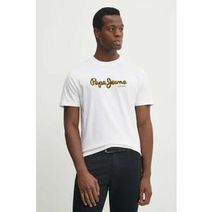 Pepe Jeans tricou din bumbac DORIAN TEE bărbați, culoarea alb, cu imprimeu, PM509721 imagine