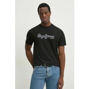 Pepe Jeans Tricou bărbați, culoarea negru, cu imprimeu imagine