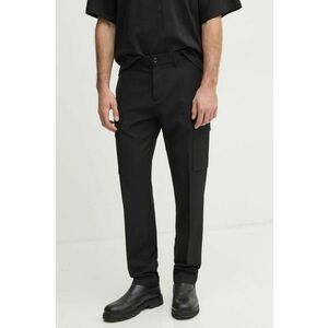 Sisley pantaloni bărbați, culoarea negru, drept, 4NGUSF04O imagine