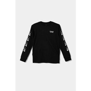 Vans longsleeve din bumbac pentru copii Bad 2 Da Bone culoarea negru, cu imprimeu, VN000JWKBLK1 imagine