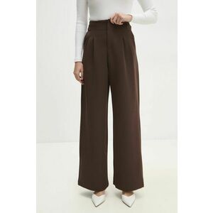 Answear Lab pantaloni femei, culoarea maro, lat, high waist imagine