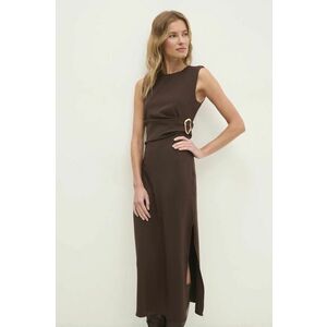 Answear Lab rochie culoarea maro, maxi, drept imagine