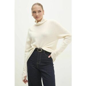 Answear Lab pulover de lana femei, culoarea bej, light, cu turtleneck imagine