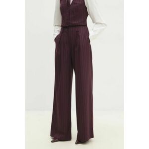 Answear Lab pantaloni femei, culoarea violet, drept, high waist imagine