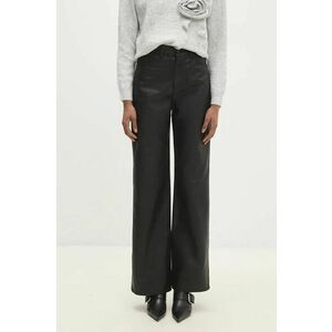 Answear Lab pantaloni femei, culoarea negru, lat, high waist imagine