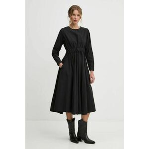 Answear Lab rochie din bumbac culoarea negru, midi, evazati imagine