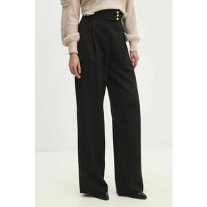 Answear Lab pantaloni femei, culoarea negru, lat, high waist imagine