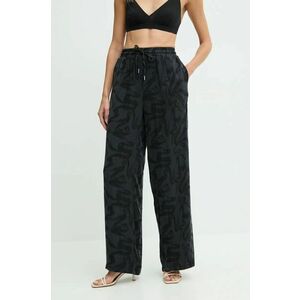 Answear Lab pantaloni femei, culoarea negru, lat, high waist imagine