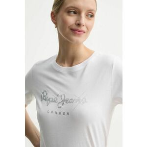 Pepe Jeans tricou din bumbac LETICIA femei, culoarea alb, PL505997 imagine