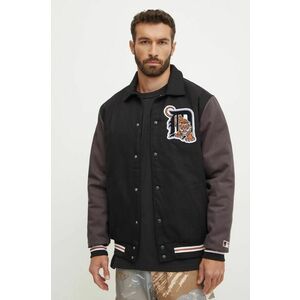 47 brand geaca bomber MLB Detroit Tigers barbati, culoarea negru, de tranzitie, BC009PMILXK636502JK imagine