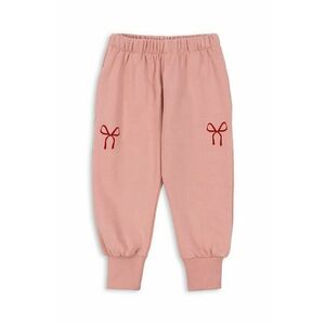 Konges Sløjd pantaloni de trening din bumbac pentru copii LOUPY LOU SWEAT PANTS GOTS culoarea roz, cu imprimeu, KS102027 imagine