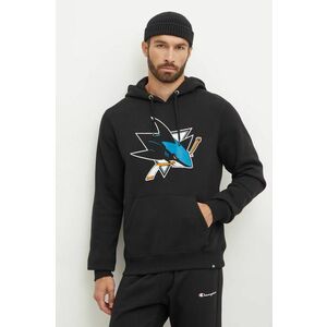 47 brand bluza NHL San Jose Sharks barbati, culoarea negru, cu glugă, cu imprimeu, HH022PEMIBR546611JK imagine