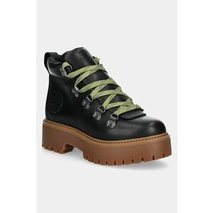 Timberland bocanci de piele Stone Street femei, culoarea negru, cu toc plat, TB0A27VJW021 imagine