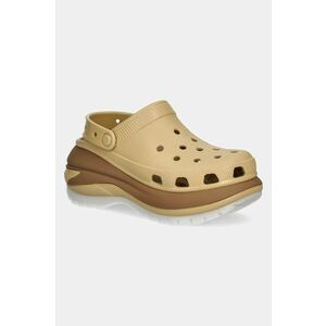 Crocs papuci Mega Crush Matte Clog femei, culoarea bej, cu platforma, 210749 imagine