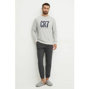 CR7 Cristiano Ronaldo pijama barbati, culoarea gri, cu imprimeu, 8730-42-1035 imagine