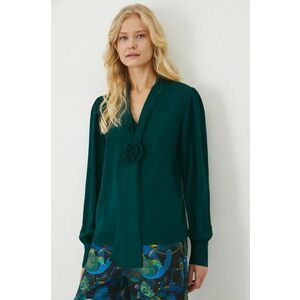 Medicine bluza femei, culoarea verde, neted imagine