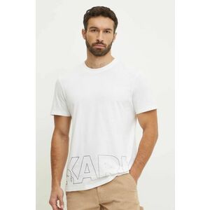 Karl Lagerfeld tricou din bumbac barbati, culoarea alb, cu imprimeu, A1M46070 imagine