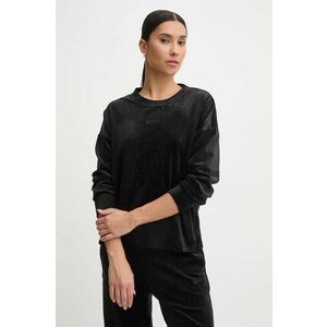 Dkny bluză din velur culoarea negru, cu imprimeu, DP4T1061 imagine