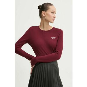 Tommy Jeans longsleeve din bumbac culoarea bordo, DW0DW18793 imagine