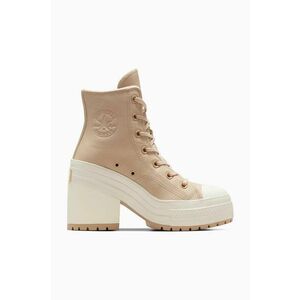 Converse tenisi de piele Chuck 70 De Luxe Heel femei, culoarea bej, A12345C imagine