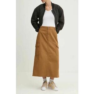 Dickies fusta din bumbac DUCK CANVAS culoarea maro, midi, evazati, DK0A4Z2R imagine