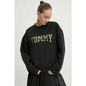 Tommy Jeans bluza femei, culoarea negru, cu imprimeu, DW0DW19845 imagine