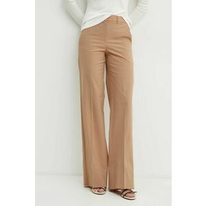 Marella pantaloni din lana culoarea maro, drept, high waist, 2423136162200 imagine