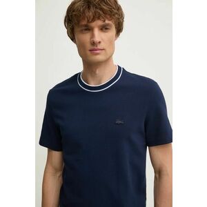 Lacoste tricou barbati, culoarea albastru marin, neted, TH8174 imagine