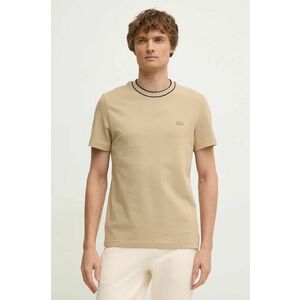 Lacoste tricou barbati, culoarea maro, neted, TH8174 imagine