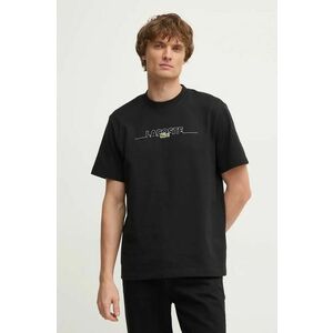 Lacoste tricou din bumbac barbati, culoarea negru, cu imprimeu, TH3836 imagine