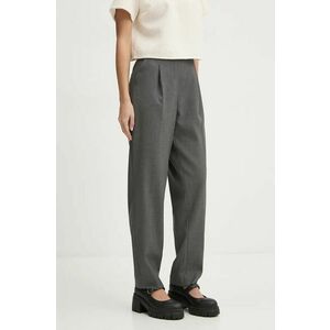 Abercrombie & Fitch pantaloni femei, culoarea gri, drept, high waist, KI156-4444 imagine