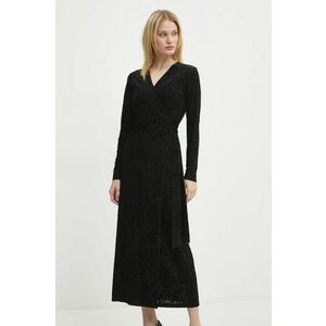 Never Fully Dressed rochie Willow Wrap Dress culoarea negru, maxi, drept, NFDDR1685 imagine