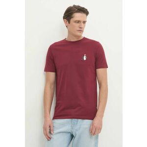 Lindbergh tricou din bumbac barbati, culoarea bordo, cu imprimeu, 30-400313 imagine