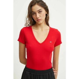 Tommy Jeans tricou femei, culoarea rosu, DW0DW17385 imagine