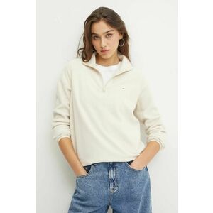 Tommy Jeans bluză femei, culoarea bej, uni, DW0DW19751 imagine