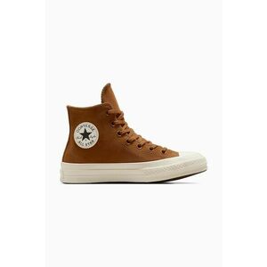 Converse tenisi din piele intoarsa Chuck 70 culoarea maro, A11135C imagine