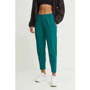 Reebok pantaloni femei, culoarea verde, mulata, medium waist, 100205551 imagine