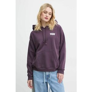 Levi's bluza femei, culoarea violet, cu glugă, cu imprimeu, A8801 imagine