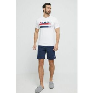 Fila pijamale de bumbac culoarea albastru marin, cu imprimeu imagine