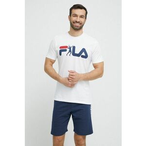 Fila pijamale de bumbac culoarea albastru marin, cu imprimeu imagine